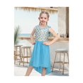 thumbnail image 3 of Girls Dress Light Blue Sequin Embroidered Sleeveless Party Summer Holiday High Low Chiffon 6 Years, 3 of 6