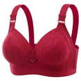 thumbnail image 3 of HVOBTTY Women's Wireless Soft Bra Solid Color Plus Size Seamless Casual Daily Bra Red, 48/85AB, 3 of 5