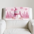thumbnail image 2 of TSOVTHRID Recliner Headrest Protector PU Leather Headrest Cover for Recliner Chair Couch Head Rest Cover for Furniture Christmas Decor 17 x 27 Inches,Pink Snowman Snowflake Poinsettia Print, 1 PCS, 2 of 7