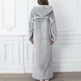 thumbnail image 5 of Defitshape Women's Sherpa Fleece Robe House Coat Hoodie Flannel Fuzzy Oversized Thick Winter Warm Star Pockets Long Sleeve Soft Housecoat Bathrobe Full Length Grey Large, 5 of 5