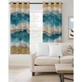thumbnail image 2 of Teal Coastal Beach Blackout Curtains for Bedroom Living Room Darkening Curtains 96 Inches Long Summer Ocean Waves Watercolor Window Curtain 2 Panels Set Window Treatment Grommet Drapes 52"x96", 2 of 9