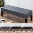 thumbnail image 2 of Stretch PU Leather Dining Room Bench Covers,Soft Stretch Waterproof Chair Bench Cover,Oilproof Removable Bench Slipcover Washable Bench Seat Protector Cover, 2 of 8