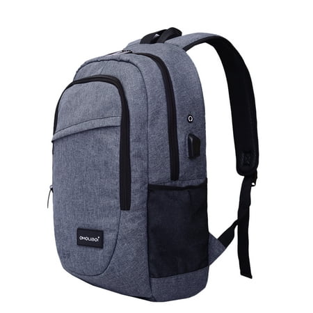 Multifunctional Casual Breathable Water Resistant Laptop Backpack Should Bag with USB Charging Port Headphone Interface for College Student Work