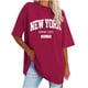 thumbnail image 1 of Fiudx Tops para Mujer Camiseta Informal con Estampado de Letras para Mujer, Top de Manga Corta con Cuello Redondo y Hombros Caídos, 1 of 5