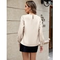 thumbnail image 3 of Womens Dressy Business Casual Blouse Pleated Long Sleeve Tops Satin Silk Work Shirt Fall Outfits 2024, 3 of 6