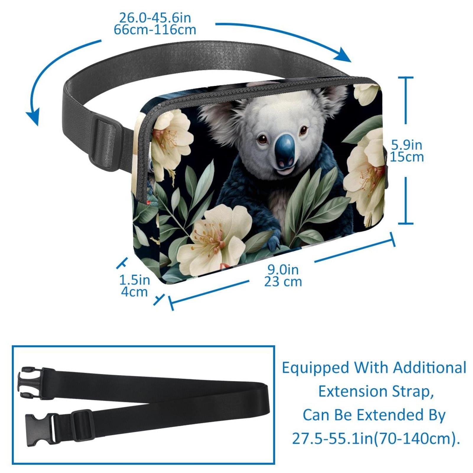 Koala Lightweight, Adjustable Running Belt with Extension Strap, Unisex Waist Bag, Fanny Pack, Cross Body Bag