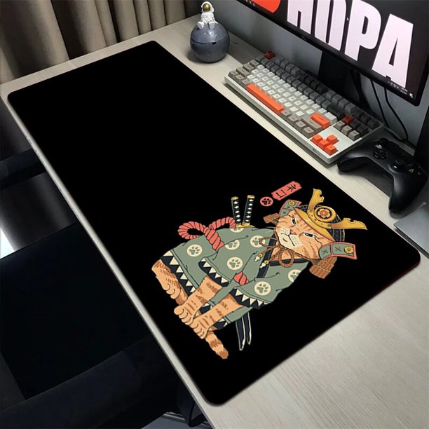 Alfombrilla de ratón grande con diseño de gato japonés, alfombrilla de goma Natural XXL para ratón, accesorios de escritorio, tapetes de juego para ordenador portátil, alfombrilla de suave para ratón, qiuyongming unisex