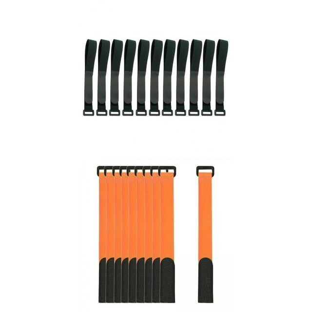 koolsoo 20x Fishing Rod Belts Ties Bike Carrier Rack Tool Orange Black