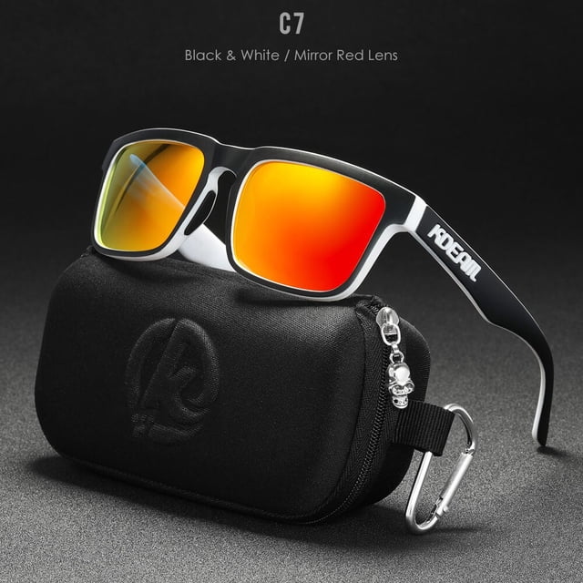 KDEAM-gafas de sol cuadradas de alta calidad para hombre, lentes polarizadas deportivas de colores, con revestimiento reflectante, con espejo, UV400 Fivean unisex