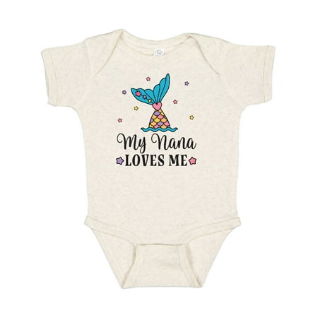 

Inktastic Nana Loves Me Granddaughter Mermaid Gift Baby Girl Bodysuit