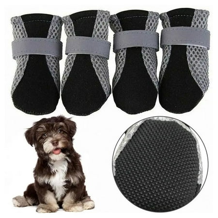 4pcs Cute Dog Shoes Puppy Teddy Boots Soft Sole Antislip For Small Dog