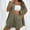 Army Green, variant on BLTIBY 2 Piece Sets for Women Summer Solid Color Loose Short Sleeve Round Neck Button Up Shirts Wide Leg Drawstring Shorts Set Fashion Comfortable Outfit with Pockets Beige XL