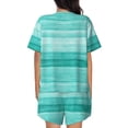 thumbnail image 6 of Fotbe Teal Turquoise Print Pajama Set for Women 2 Piece Loungewear Short Sleeve Tops and Shorts Set Soft Sleepwear-X-Large, 6 of 7