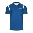 thumbnail image 4 of Golf Shirts for Men Dry Fit Performance Short Sleeve Athletic Polo T-Shirt Recycled Blue L, 4 of 7