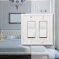 thumbnail image 4 of Amerelle 3003166 Chelsea White 2-Gang Stamped Steel Rocker Wall Plate, 4 of 9