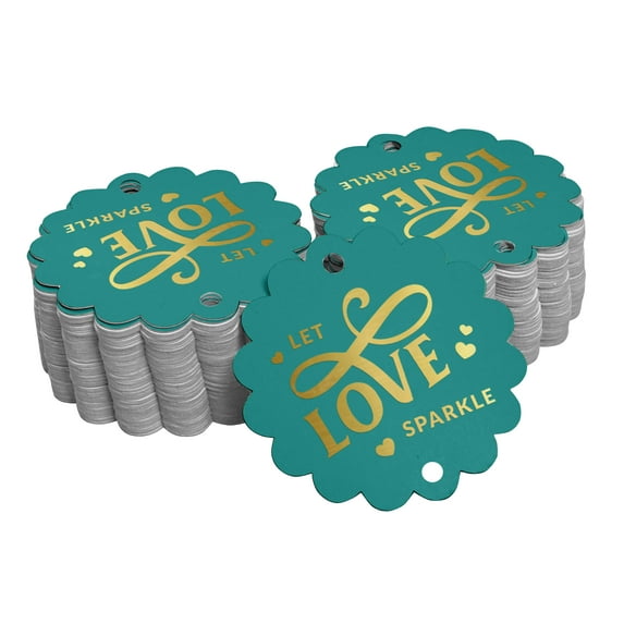 Inkdotpot Let Love Sparkle Wedding Bottle Tag Real Gold Foil Favor Hang Tags Pack Of 50