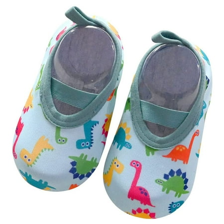 

EHTMSAK Infant Baby Girls Boy Non-Slip Cartoon Floor Socks Slippers Toddler Child Elastic Spring Summer Fall First Walkers Shoes Green 6M-4Y M
