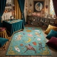 thumbnail image 4 of 6x9 Sun and Moon Celestial Cottagecore Area Rug, Vintage Boho Washable Low Pile Non-Slip Tapestry Rug for Living Room Bedroom, Light Green, 4 of 6