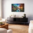 thumbnail image 5 of Northern Lights Aurora Borealis Canvas Wall Art Scenic Nature Landscape Prints Enchanted Forest Deer Waterfall Bridge Wall Decor for Living Room Bedroom Artwork, 5 of 8