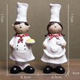 thumbnail image 2 of 2x Resin Couple Chef Figurine, Cook Statue Sculptures Decorative Lifelike Modern, 2 of 8