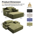 thumbnail image 2 of LLappuil Chaise Lounge Chair Indoor, Corduroy Boneless Sofa Bed with Cup Holder, Deep Seat Sleeper Couch Reading Chairs, Cloud Sofas Couches for Living Room, No Assembly Required Green, 2 of 7