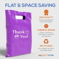 thumbnail image 3 of OptiPak 12x15 Merchandise Bags - Plastic Bags with Handles - Package Bags - Thank you Bulk of 50 Pack Purple, 3 of 4