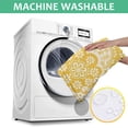 thumbnail image 6 of Yellow Ethnic Floral Pattern Square Tablecloth,Waterproof Square Table Cover,Wipeable Spillproof Washable Table Cover for Home Kitchen Party Decor 42"X42"(107x107cm), 6 of 6