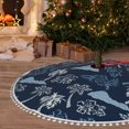 thumbnail image 6 of Rocae Hawaii Palms for Christmas Tree Skirt with Pom Pom Trim for Holiday Party for Holiday Home Decor Indoor Outdoor-36", 6 of 7