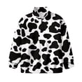 thumbnail image 4 of Uorisanigo Girls Hoodies Sweatshirts Oversized Half Zip Sweatshirt for Teen Girl, Lightweight Black and White Cow Print Long Sleeve Zipper Sweatshirts Athletic Pullover Jackets Fall Trendy, 4 of 7