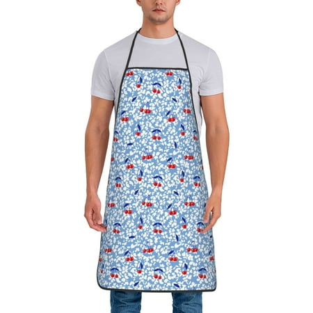

Matuu Red Cherries for Cooking Apron for Men and Women Adjustable Strap and Waist Ties for Baking Cooking Gardening