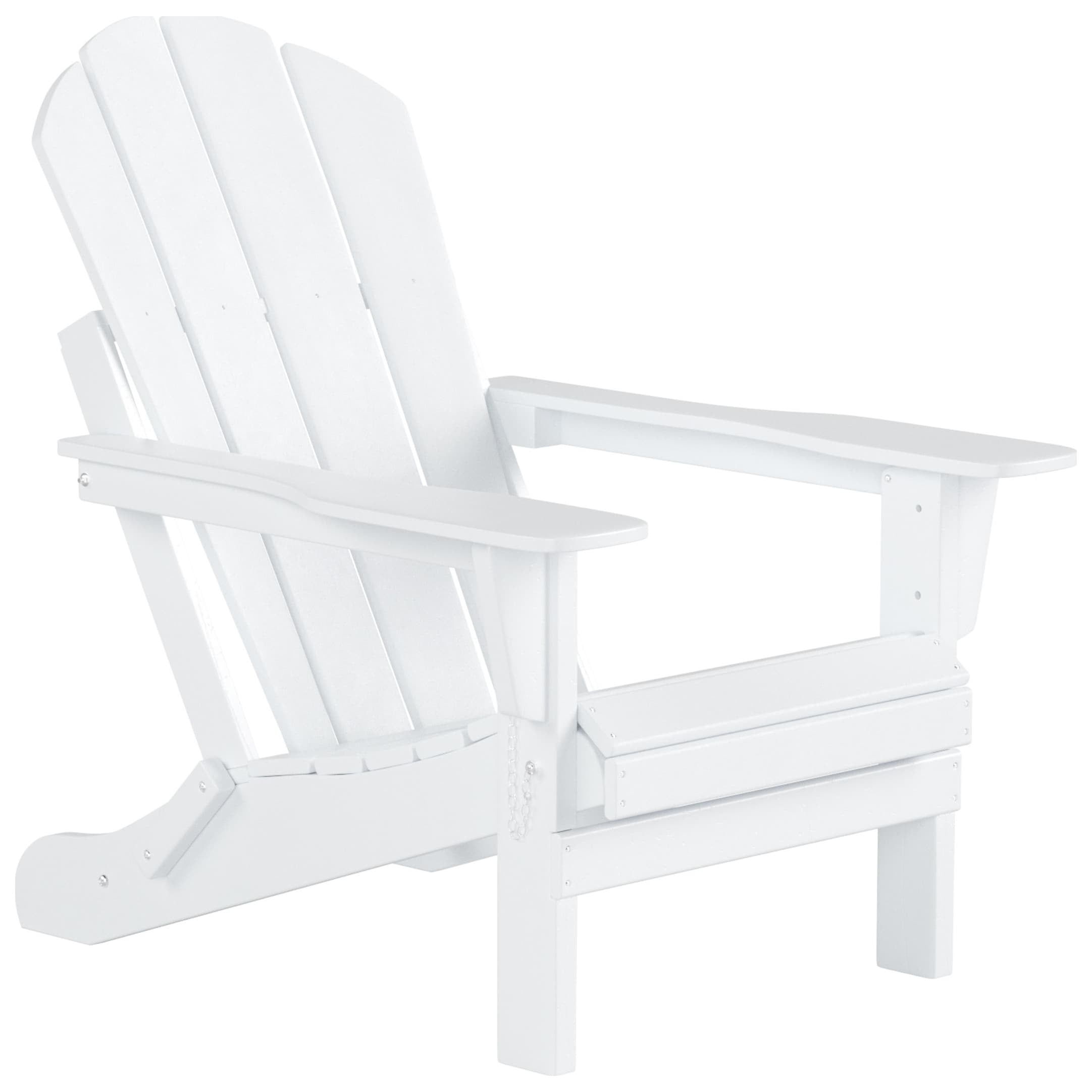 Polytrends  Laguna Hdpe All Weather Outdoor Patio Foldable Adirondack Chairs Conversation Set (3-Piece Set) White