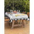 thumbnail image 2 of Outdoor Tablecloth with Umbrella Hole and Zipper, Happy Easter Rectangle Table Cloth 52x70 Inch Waterproof Tablecloth, Spring Watercolor Rabbits Black White Plaid Picnic Table Cover for Patio Camping, 2 of 7