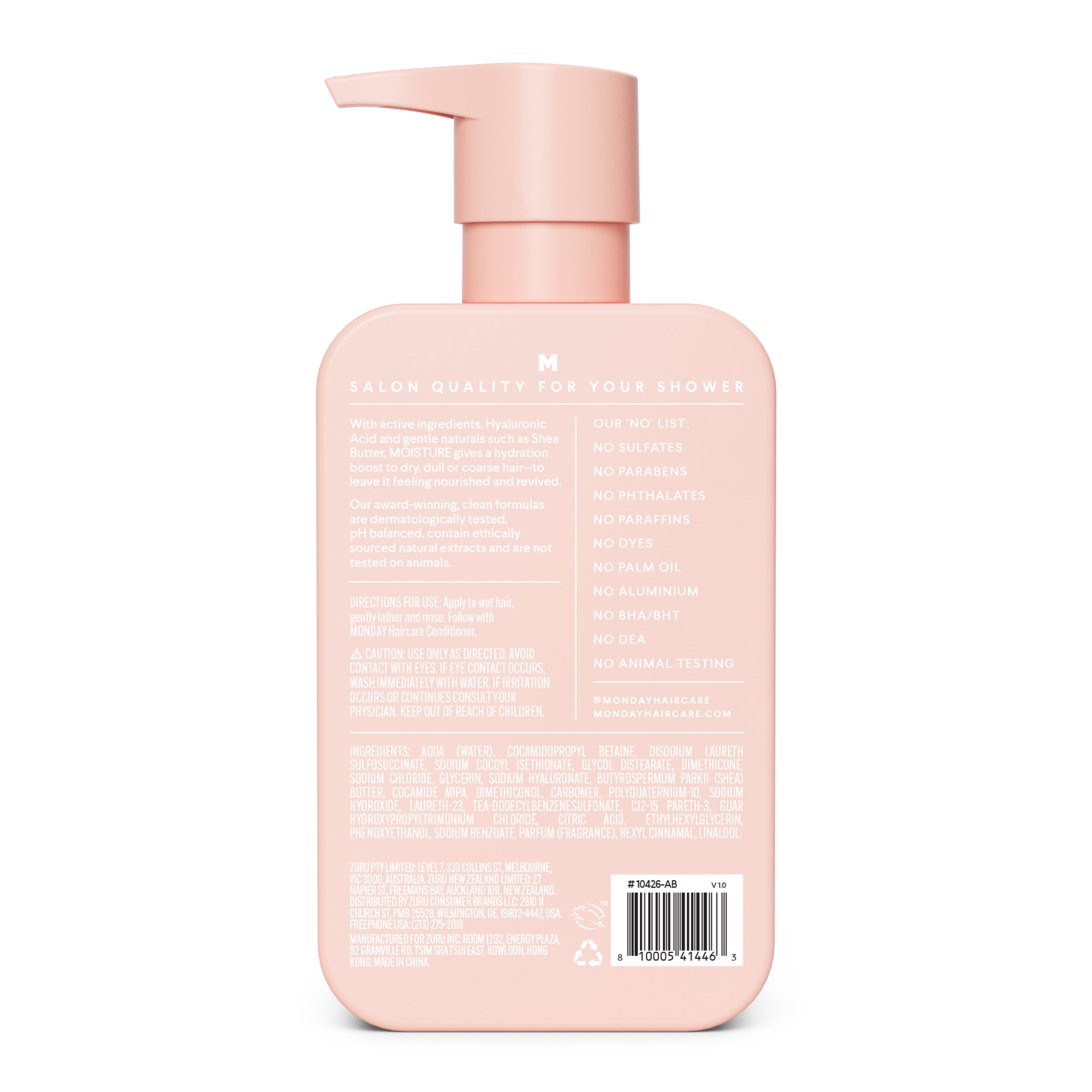 MONDAY Haircare Moisture Shampoo, Hydration Boost Dry Hair, Hyaluronic Acid Shea Butter 11.98 Fl Oz (图3) MONDAY Haircare Moisture Shampoo, Hydration Boost Dry Hair, Hyaluronic Acid Shea Butter 11.98 Fl Oz (图3)