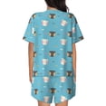 thumbnail image 3 of Qekee Cat Fish Women's Pajama Set Short Sleeve Sleepwear Summer Home Wear with Pockets Soft Short Sleeve Shirt - Cat Fish, 3 of 9