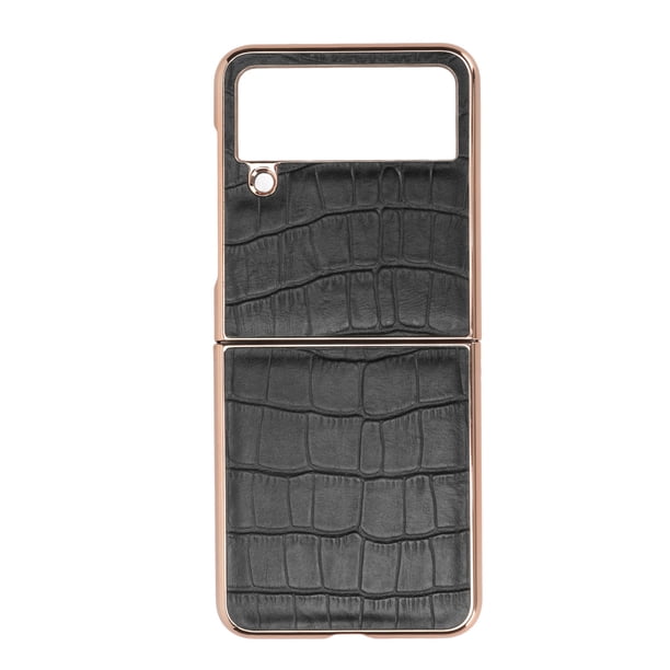 Protective Phone Cover, Folding Screen Phone Case Leather Stylish Impact Resistant For Galaxy Z Flip4 ANGGREK Negro