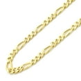 thumbnail image 2 of 14K Yellow Gold Chain 3mm Concaved White Pave Figaro Chain Necklace (16, 18, 20, 22, 24 Inches), 2 of 3