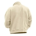 thumbnail image 3 of Vunhao Mens Sweatshirt Quarter Zip, Casual Collar Plain Pullover Mens Pullover Clothing on Sale Beige, 3 of 3