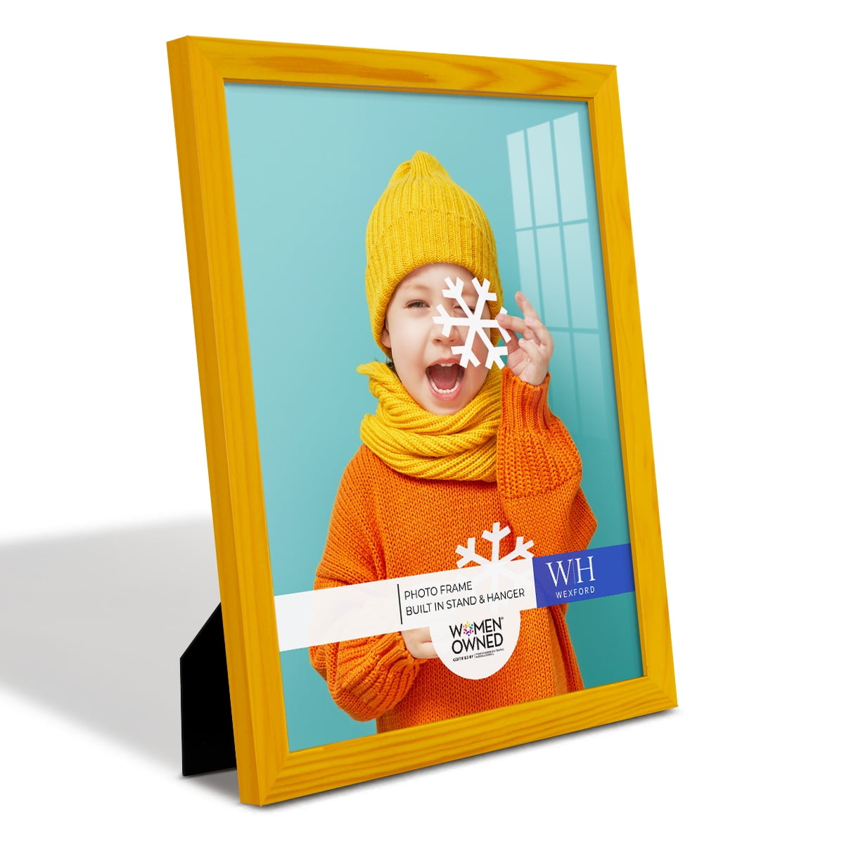 Woodgrain 11 in. x 14 in. Sunflower Yellow Picture Frame Set (Set of 4)