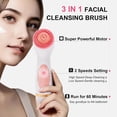 thumbnail image 2 of Facial Cleansing Brush, Waterproof Dual-Rotation Face Scrubber with 3 Brush Heads & 2 Speed Settings, Rechargeable Exfoliating Face Brush for Deep Cleansing & Daily Skin Care (Pink), 2 of 8