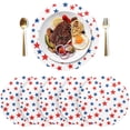 thumbnail image 3 of Coolnut Red and Blue Stars Round PVC Placemats 4 PCS, Non-Slip Heat Resistant Table Mat Kitchen Dining Table Plate Mat, 15.4inch247 Home Decor Gifts, 3 of 7