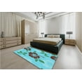 thumbnail image 4 of Ahgly Company Indoor Square Patterned Deep-Sea Green Area Rugs, 6' Square, 4 of 6