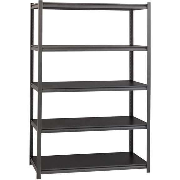 Lorell, 3,200 lb Capacity Riveted Steel Shelving, 1 Each, Black