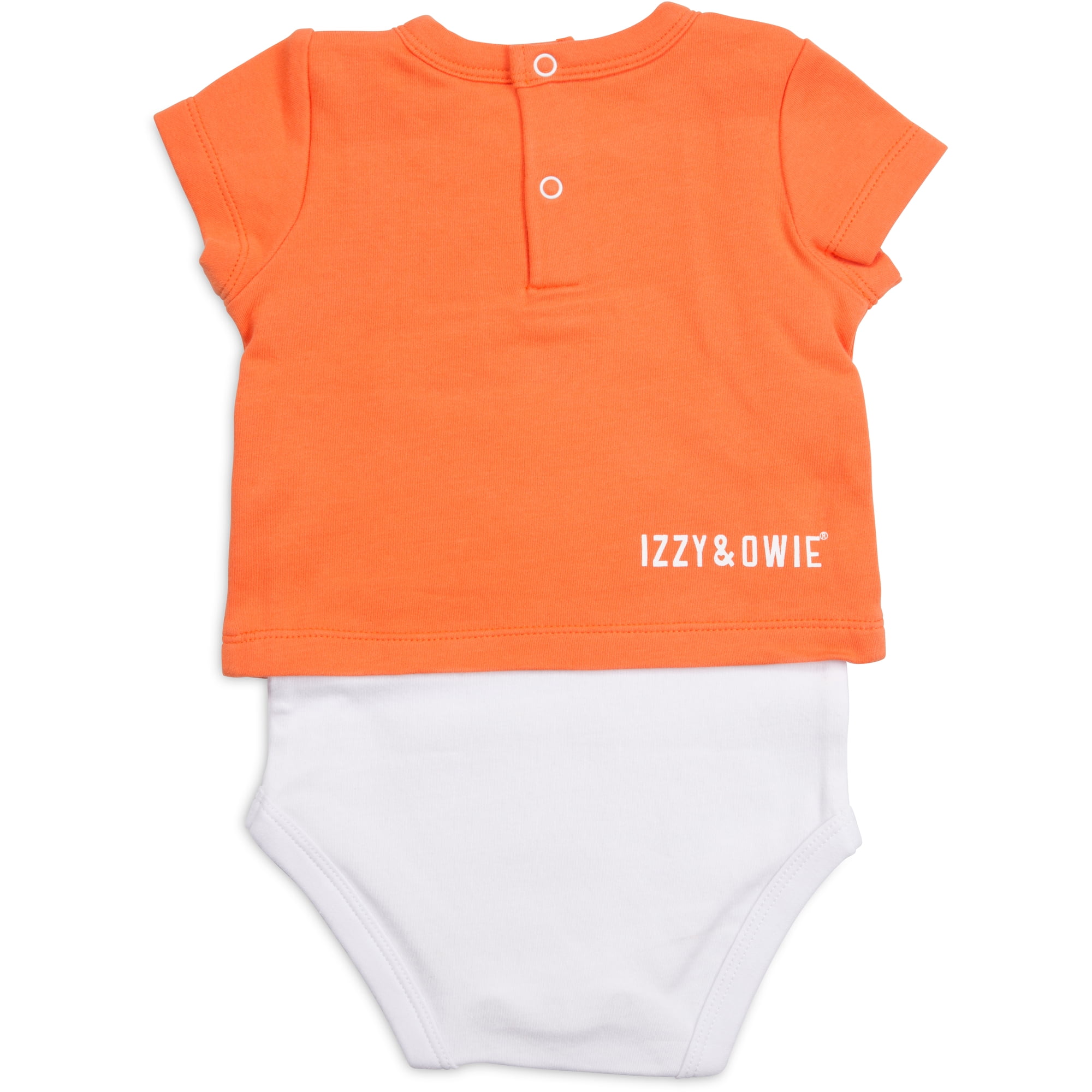 Pavilion Gift Company - Orange Dino - 6-12 Months Shw-onesie