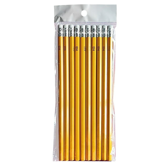 Gkeoshab Bureau&Artisanat&Papeterie Écriture de Bureau avec Gommes Crayon Écriture Continue 10 Hb Crayons avec Barre Hexagonale Jaune Maison & Jardin