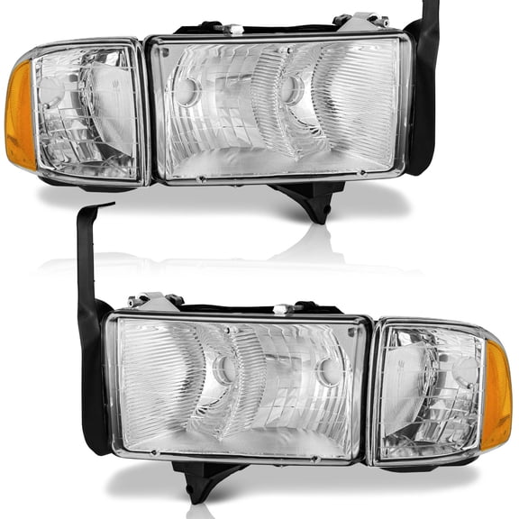 WEELMOTO Headlights Assembly for 1999-2001 Dodge Ram 1500 Pickup Sport, for 99-01Ram 1500, Headlights   Corner Lamp Parking Light Turn Signal Marker Light For 99 00 01 Dodge Ram