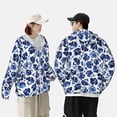 thumbnail image 4 of Balery Blue Ink Flowers Sudadera ligera de manga larga con capucha y protección solar UPF 50+ para hombre y mujer, ideal para pesca y running-Medium, 4 of 7