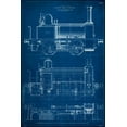 thumbnail image 2 of Vision Studio 11x14 White Modern Wood Framed Museum Art Print Titled - Locomotive Blueprint II, 2 of 4