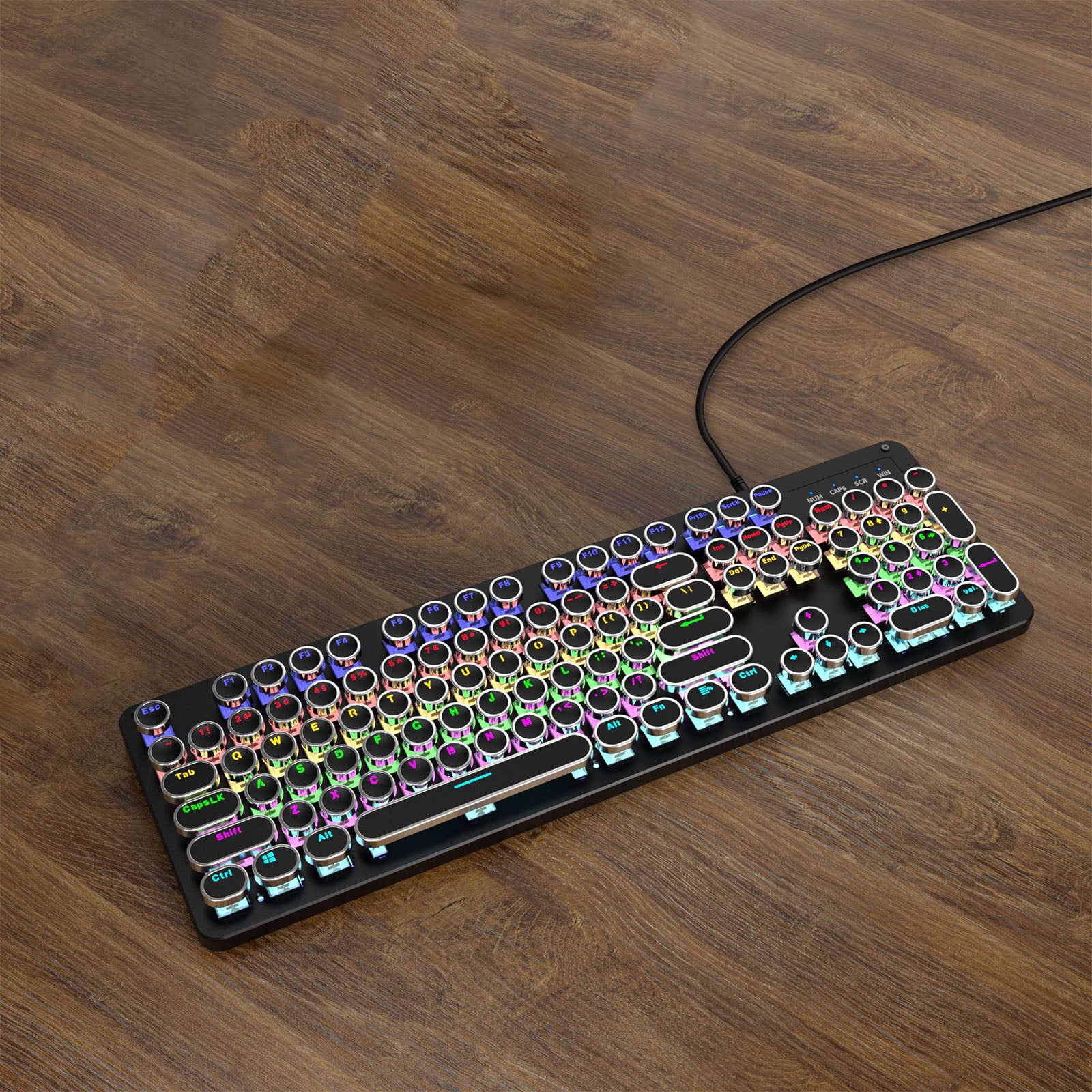 LED Illuminates Mechanical Keyboard Backlits Effects Hot Swappable Switches ABS Keycaps Wire Type C Connection