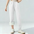 thumbnail image 2 of XQYLOS Girls Fleec𝖾 Lined Sweatpants 3-14Y Sherp𝖺 Thermal Joggers Winter Warm Pants Cozy Loung𝖾 Track Pants for Kids Elastic Waist Active Fleec𝖾-Lined Leggings Cold Weather Comfort, 2 of 6