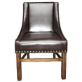 thumbnail image 2 of Dining Chair - Stylish Leather Seat, Mesmerizing Stud Design, Solid Rubberwood Construction, 27.23 In. W, Brown Upholstered With Appealing , Strong Base, Graceful , 32.17 Lb.,, 2 of 3